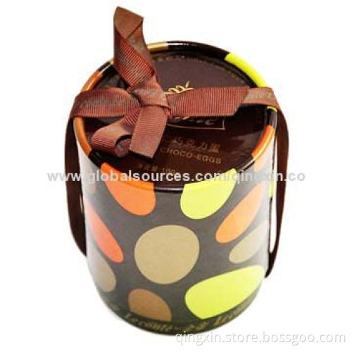 Cute designed food box for sweet and chocolate, cylinder box